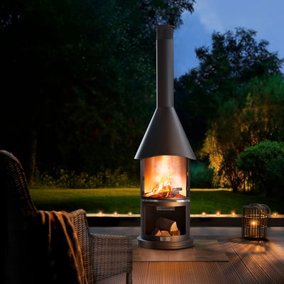 Buschbeck Edelstahlkamin 'Auckland', schwarz, Höhe ca. 230 cm Buschbeck Edelstahlkamin 'Auckland', schwarz, Höhe ca. 230 cm