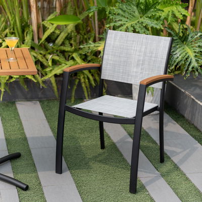 Stapelsessel 'Ragusa', mattschwarz/birkengrau, ca. 84 x 56 x 55 cm