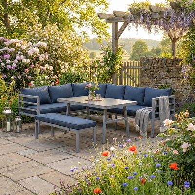 Alu-Eckgruppe Raleigh, grau, inkl. Sitzkissen Alu-Eckgruppe Raleigh, grau, inkl. Sitzkissen