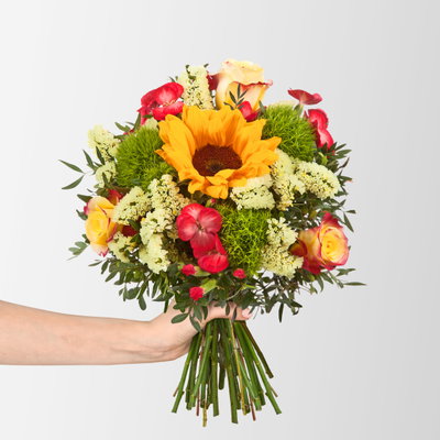 Blumenstrauß 'Sonnige Grüße', handgebunden Blumenstrauß 'Sonnige Grüße', handgebunden