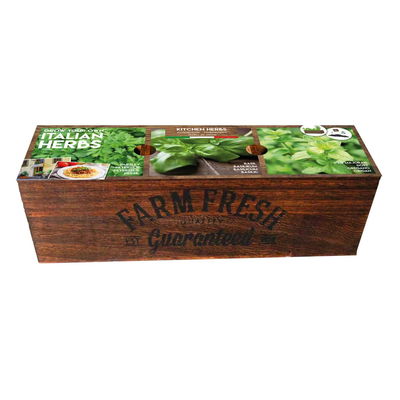 Anzuchtkiste Farm Fresh, italienische Kräuter, Holz, Saatgut, Anzuchterde Anzuchtkiste Farm Fresh, italienische Kräuter, Holz, Saatgut, Anzuchterde
