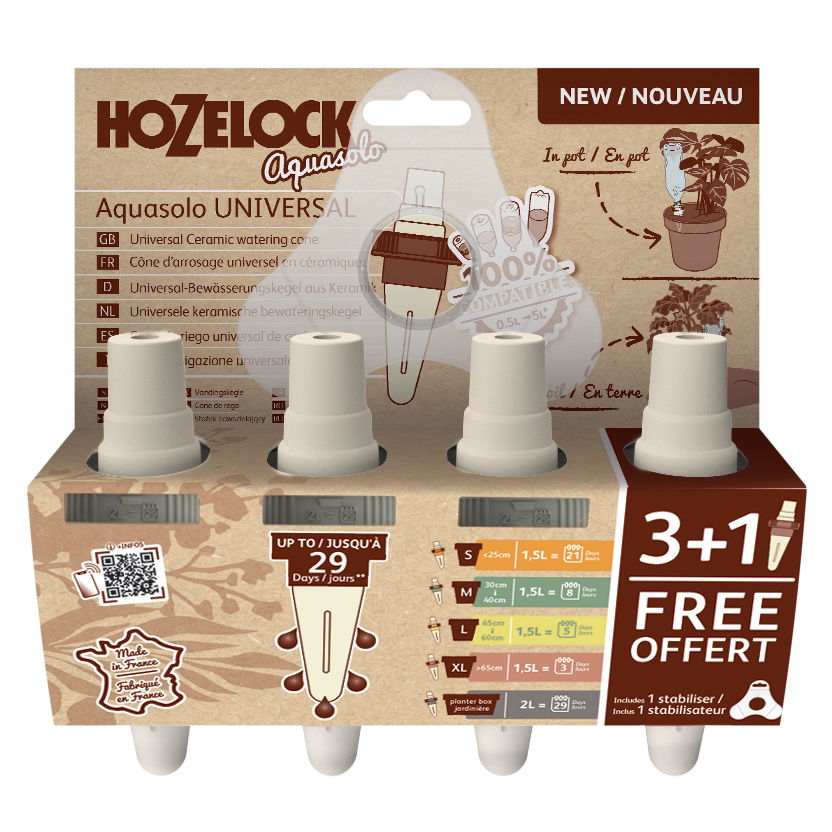 Hozelock Aquasolo Universal Bewässerungskegel, grau, 4 Kegel