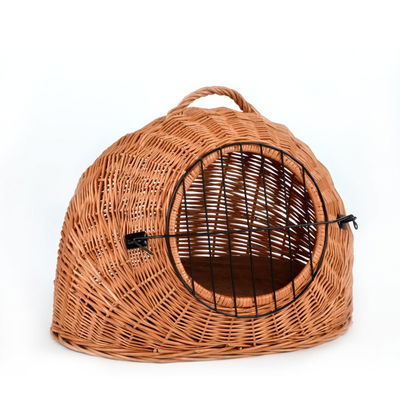 Silvio Design Katzen-Transportbox natur, mit Kissen braun