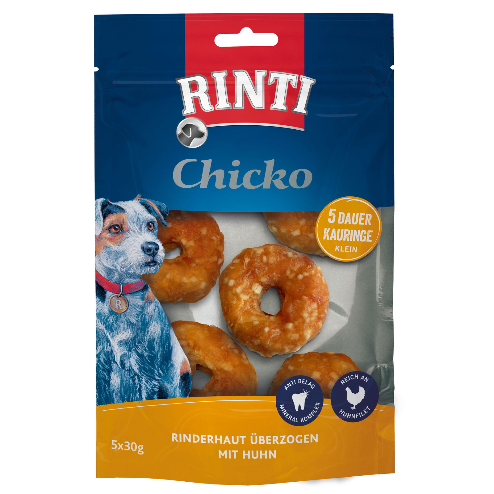 Rinti Chicko Dauer-Kauringe klein, mit Huhn 5x 30 g