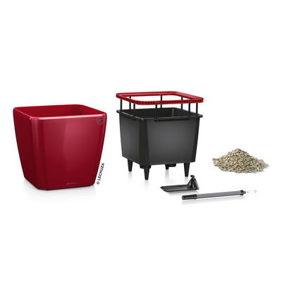 Lechuza 'Quadro LS 21', scarlet-rot, ca. 21 x 21 x H 20 cm