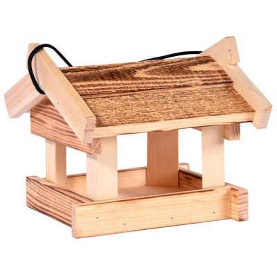 Vogelfutterhaus 'Flame', natur, Holz geflammt, 18 x 18,5 x 15,5 cm Vogelfutterhaus 'Flame', natur, Holz geflammt, 18 x 18,5 x 15,5 cm