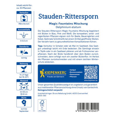 Saatgut, Stauden-Rittersporn 'Magic Fountains' Saatgut, Stauden-Rittersporn 'Magic Fountains'