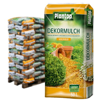 Plantop Dekormulch, goldgelb, 39 Sack á 50 l, gesamt 1950 Liter Plantop Dekormulch, goldgelb, 39 Sack á 50 l, gesamt 1950 Liter