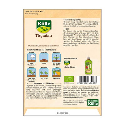 Kölle Bio Kräutersamen Thymian Kölle Bio Kräutersamen Thymian