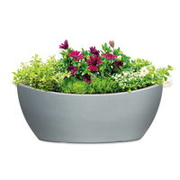 Jardiniere 'Wave Globe', grau, L 58 x B 24 x H 23 cm, 15 Liter