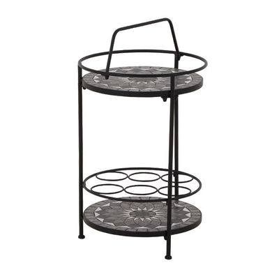 Siena Garden Serviertisch, Como, matt schwarz, ca. 71 x 70 x 35 cm