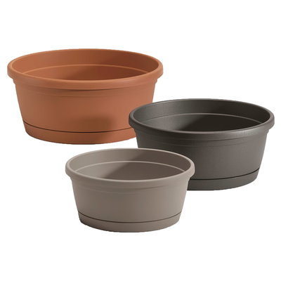 Euro 3 Plast Pflanzschale 'Libis', taupe, ca. Ø 30 x H 13 cm