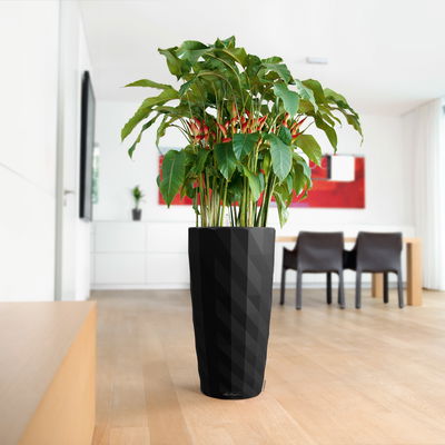 Lechuza 'Diamante Premium 40', schwarz, ca. Ø 40 x H 75 cm