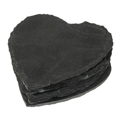 Schiefer-Untersetzer, 4x4er-Set, Herzform, Anthrazit, 10 x 10 x 1 cm Schiefer-Untersetzer, 4x4er-Set, Herzform, Anthrazit, 10 x 10 x 1 cm