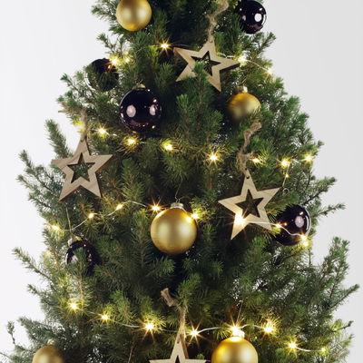 Weihnachtsbäumchen inkl. Deko, braun-gold, Topf-Ø 25 cm, Höhe ca. 100 cm