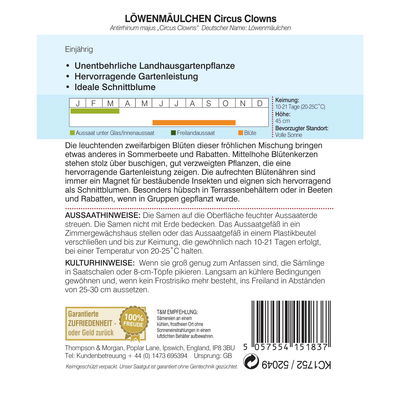 Saatgut, Löwenmäulchen 'Circus Clowns' Saatgut, Löwenmäulchen 'Circus Clowns'