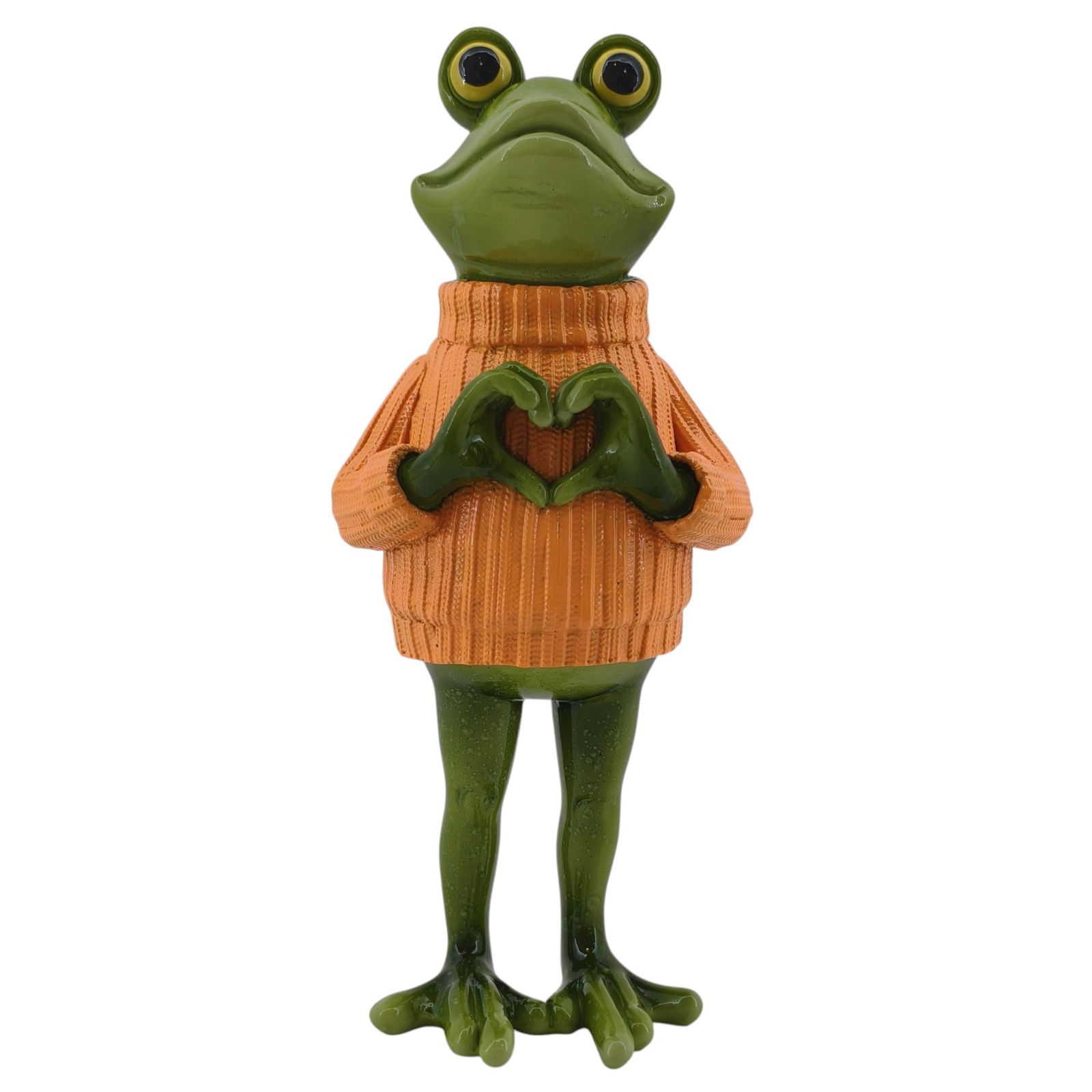 Dekofigur 'Frosch mit Pulli & Herzzeichen', Höhe ca. 29 cm