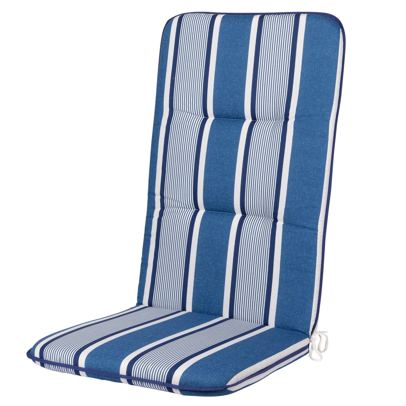 Hochlehnerauflage '1240', blauweiß, ca. 120 x 50 x 6 cm