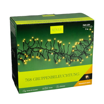 Kölle LED Gruppenbeleuchtung, klassisch warm, 768 LEDs, Länge ca. 7 m Kölle LED Gruppenbeleuchtung, klassisch warm, 768 LEDs, Länge ca. 7 m