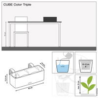 Lechuza 'Cube Color Triple', schiefergrau, 40 x 14 x H 13,5 cm