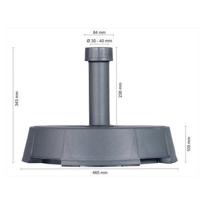 Schneider Schirmständer, befüllt mit Beton, ca. 30 kg, 26,5 x 44 x 44 cm