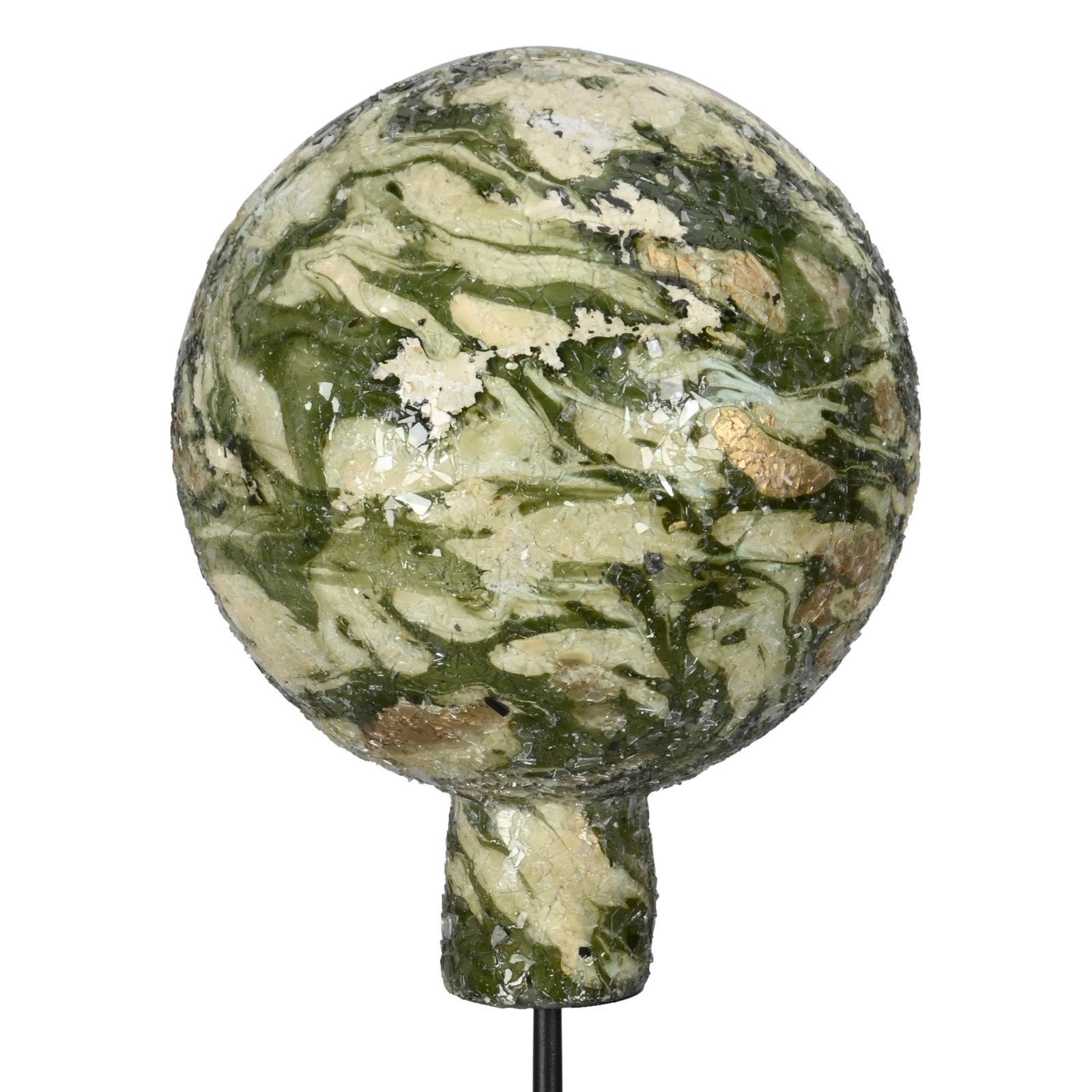 Kugel auf Stab, grün-weiß, Höhe ca. 98 cm