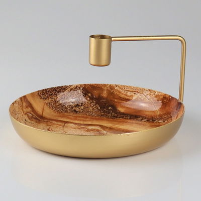 Kerzenständer, braun, Metall, Höhe ca. 10 x Ø 19 cm Kerzenständer, braun, Metall, Höhe ca. 10 x Ø 19 cm