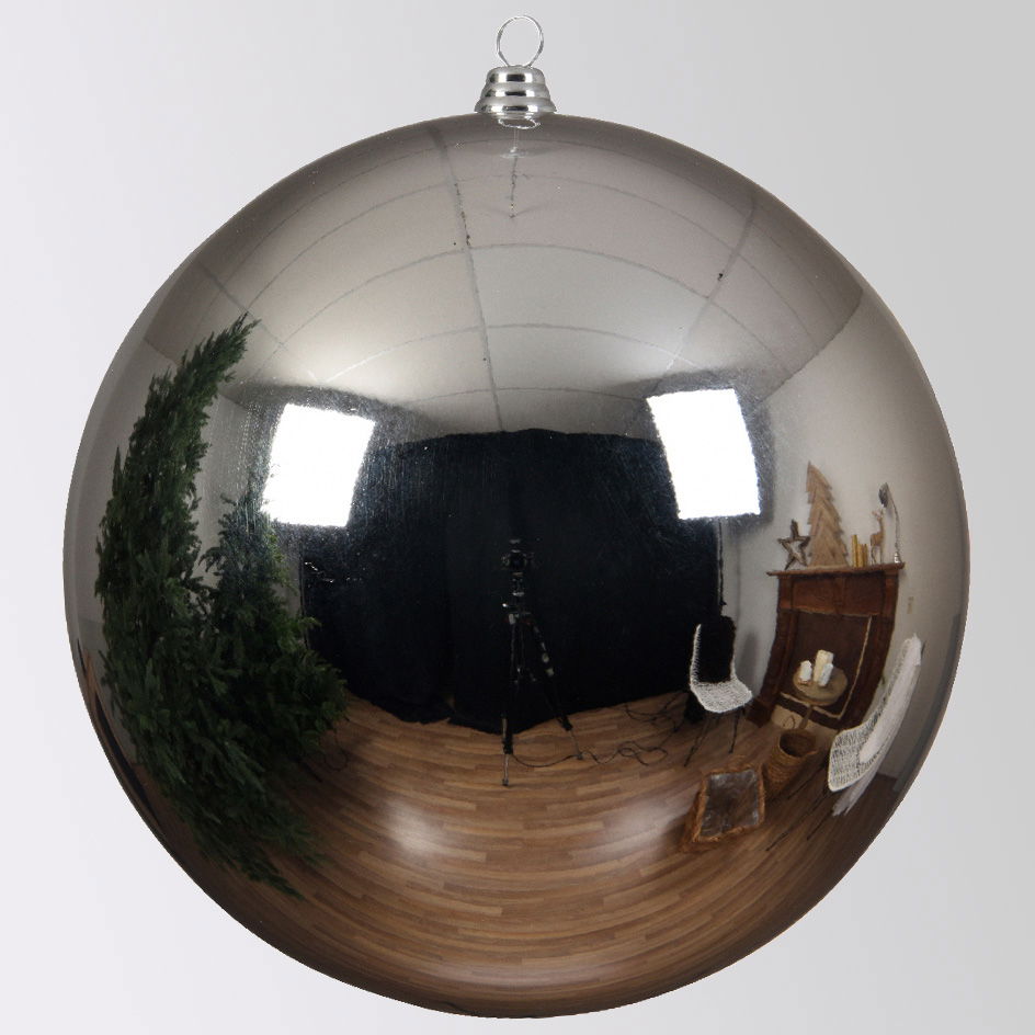 Christbaumkugel, silber, Kunststoff, Ø 20 cm