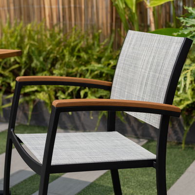 Stapelsessel 'Ragusa', mattschwarz/birkengrau, ca. 84 x 56 x 55 cm