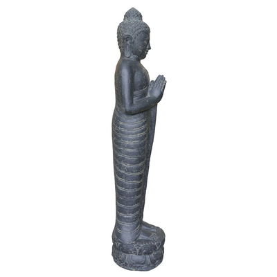 Buddha stehend, schwarz, Steinguss, 44 x 35 x 158 cm, 148 kg Buddha stehend, schwarz, Steinguss, 44 x 35 x 158 cm, 148 kg
