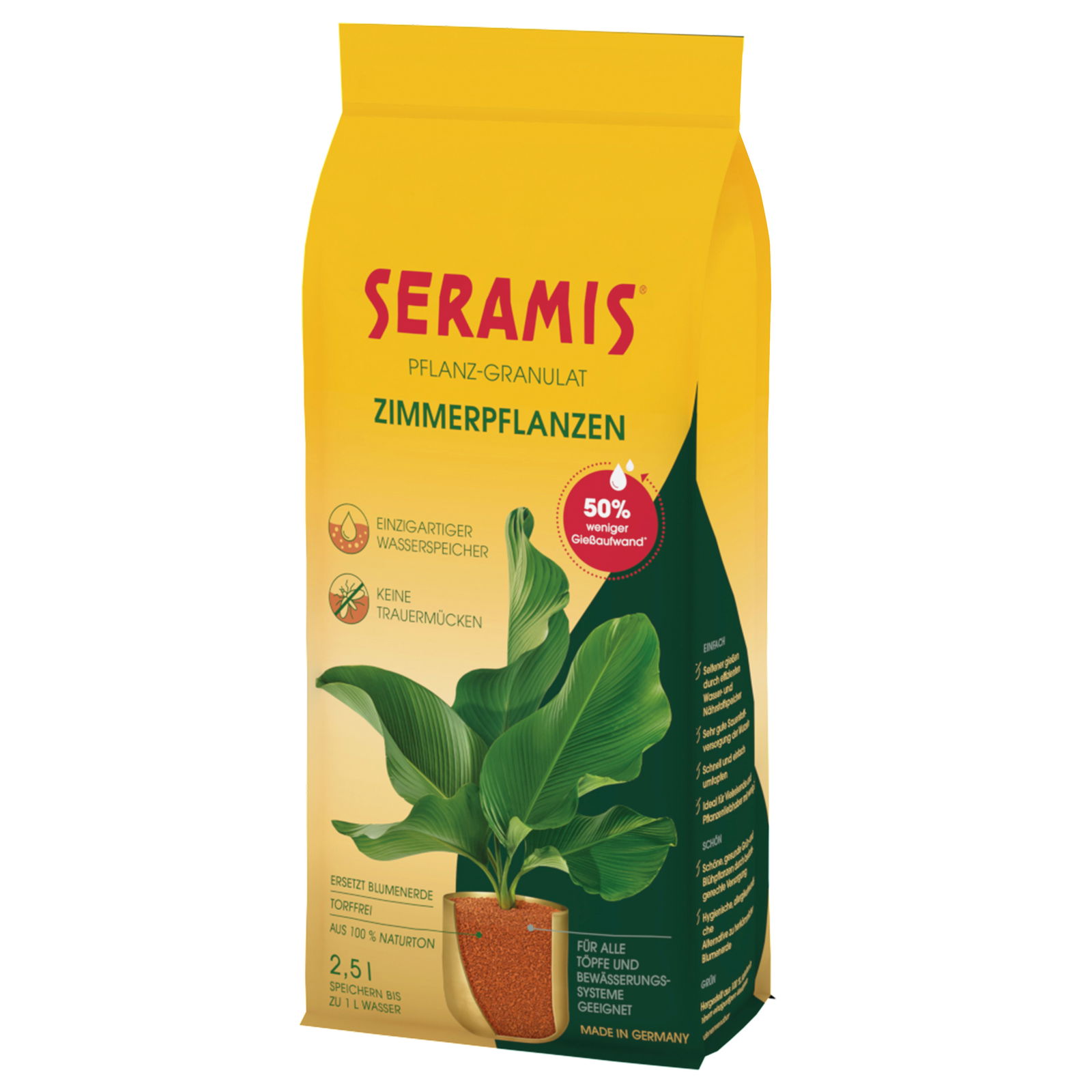 Seramis Granulat für Zimmerpflanzen, 2,5 Liter