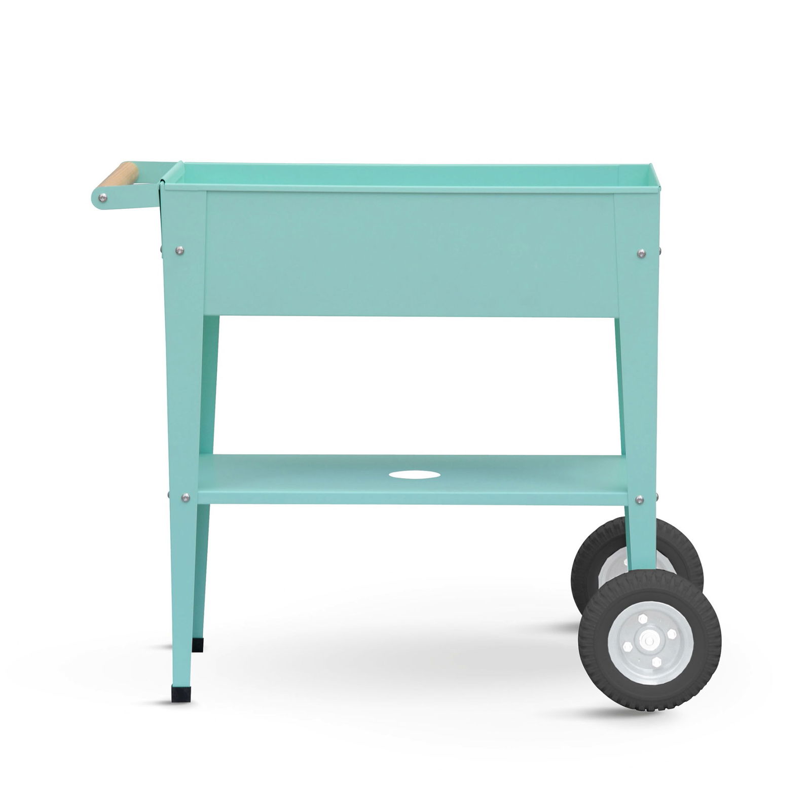 Hochbeet-Trolley mit Rädern, mint, Metall, 75 x 35 x 80 cm, 47 l