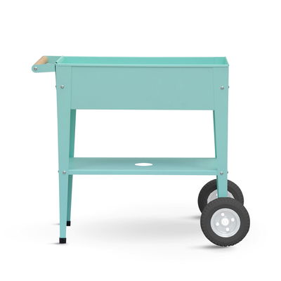 Hochbeet-Trolley mit Rädern, mint, Metall, 75 x 35 x 80 cm, 47 l Hochbeet-Trolley mit Rädern, mint, Metall, 75 x 35 x 80 cm, 47 l