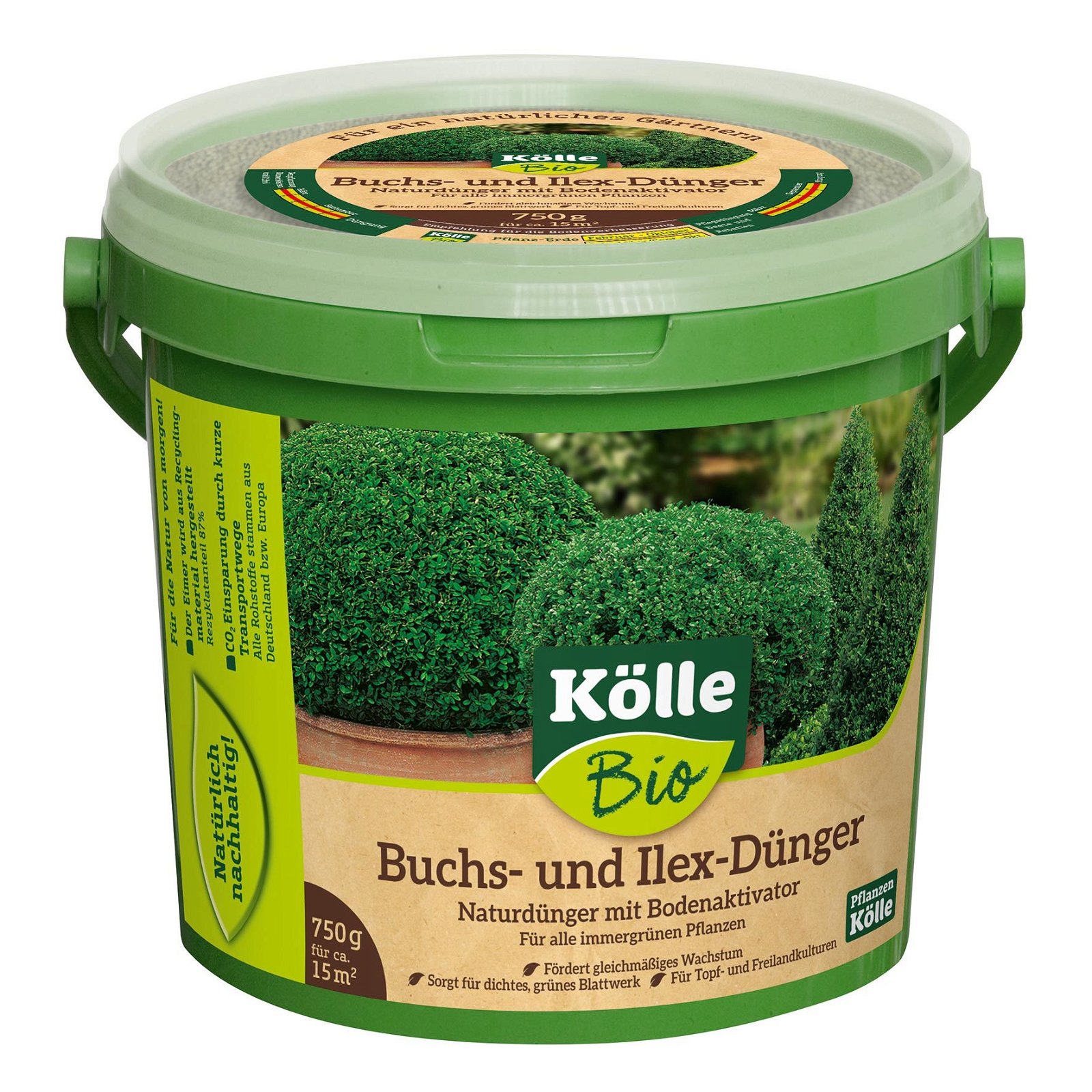 Buchs- & Ilexdünger, 750 g Eimer, Naturdünger mit Bodenaktivator