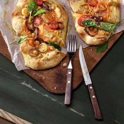 Steak-Pizza-Messer, Stahl/Holz Steak-Pizza-Messer, Stahl/Holz