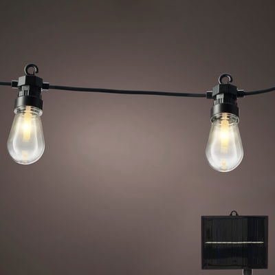 Solar-Partybeleuchtung mit Twinkle-Effekt, warmweiß, Länge ca. 1,9 m Solar-Partybeleuchtung mit Twinkle-Effekt, warmweiß, Länge ca. 1,9 m