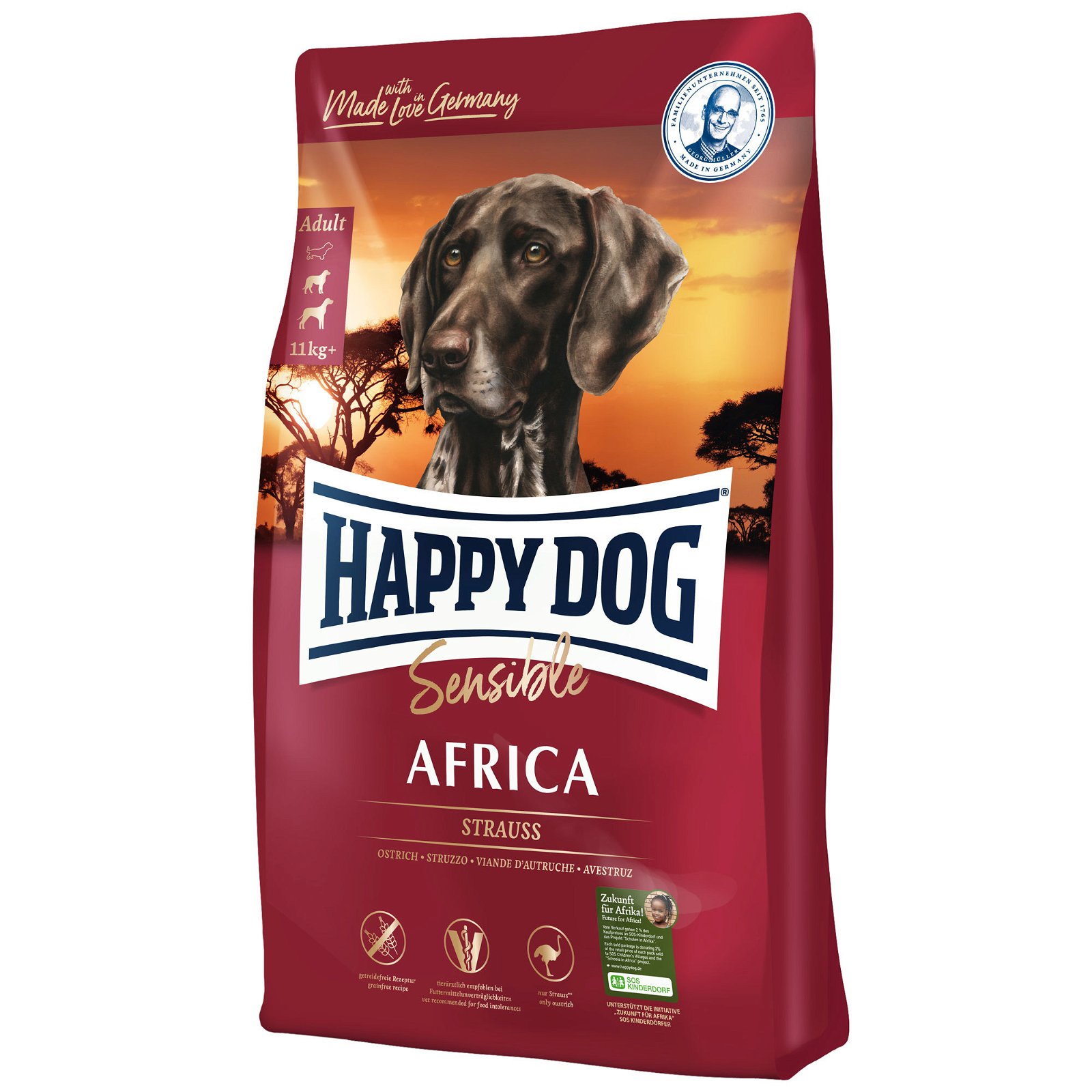 Happy Dog Sensible Africa Strauss & Kartoffel, 300 g