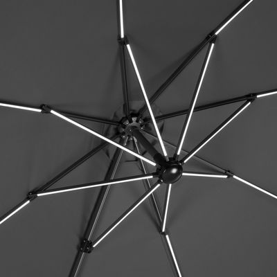 Schneider Sonnenschirm 'Rhodos Blacklight', mit LEDs, anthrazit, Ø 300 cm