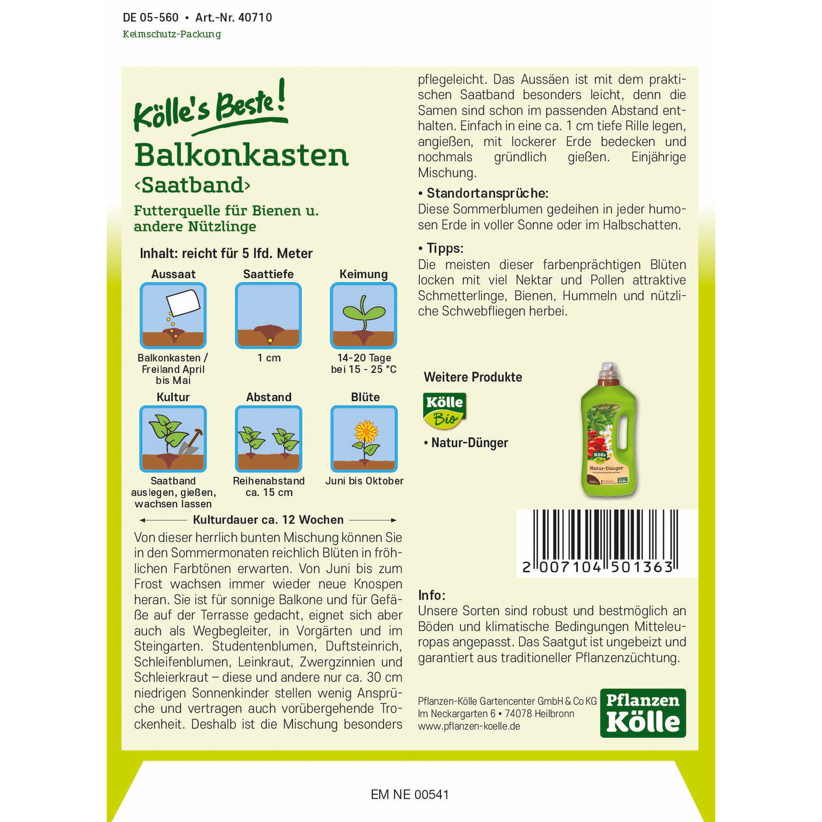 Kölle's Beste Blumensamen Balkonkasten-Saatband