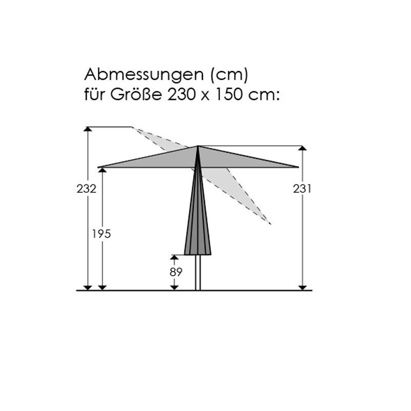 Sonnenschirm 'Cordoba', ca. 230 x 150 cm