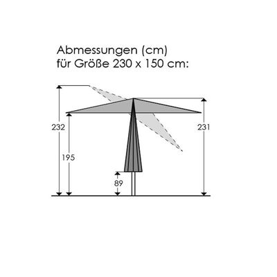 Sonnenschirm 'Cordoba', ca. 230 x 150 cm