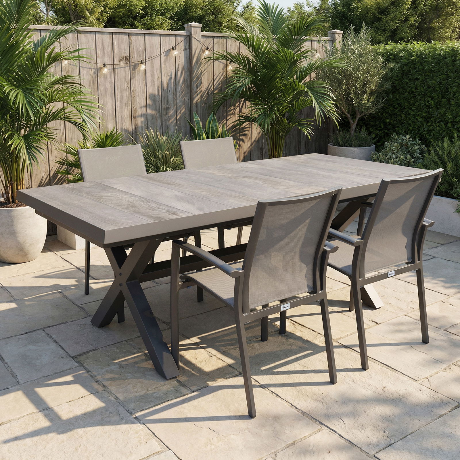 Kölle Alu-Textilen Stapelsessel 'Iris', grau Kölle Alu-Textilen Stapelsessel 'Iris', grau