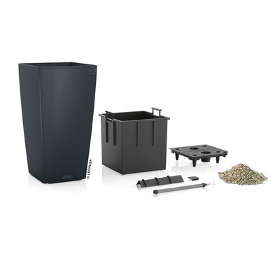 Lechuza 'Cubico Color 22', schiefergrau, ca. 22 x 22 x H 41 cm