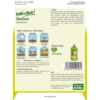 Kölles Beste Gemüsesamen Radies  Kölles Beste Gemüsesamen Radies