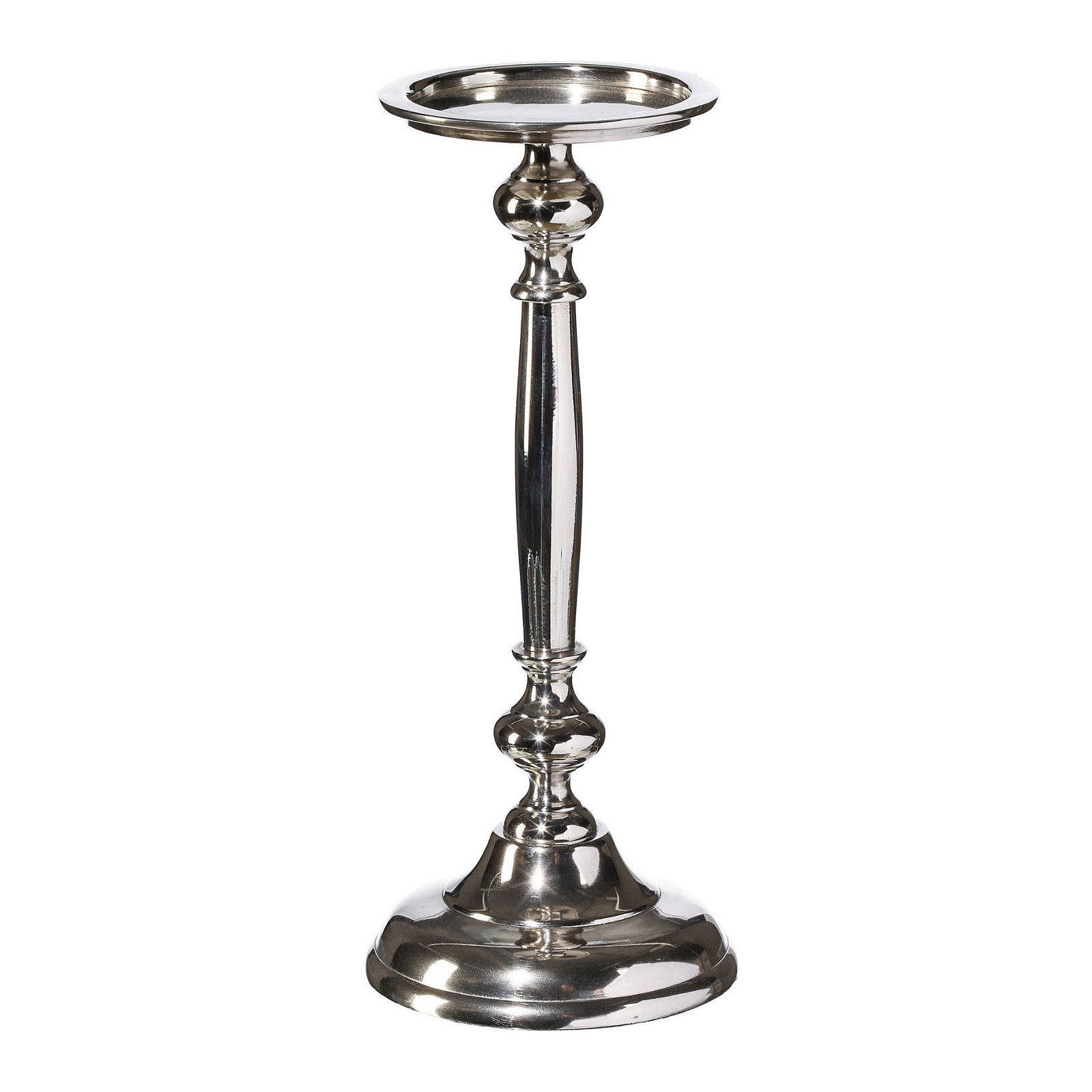 Kerzenteller, Kerzenhalter, Aluminium, Silber, für Stumpen, 30 x 11,5 cm